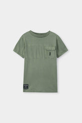 Boys Cut & Sew Soft Cotton Flap Pocket T-Shirt