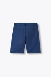 Kid's Navy Blue Cotton Short With Adjuster