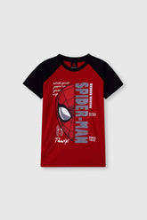 Kids Soft Cotton SpiderMan Raglon Sleeves T Shirt