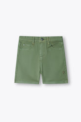 Kid's Green Cotton Short With Adjuster
