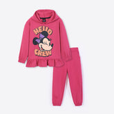 Girls "Hello Crew Mickey" Printed Fleece Frill Suit