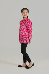 Digital Print Lawn TOP-hot pink
