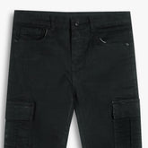 Black 6-Pocket Cargo Pants – 100% Cotton Denim