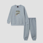 Kids Soft Cotton Embroidered Fleece Suit