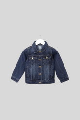 Unisex Kids Basic Denim Button Down Jacket