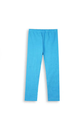 Sky Blue Ribbed Cotton Tights for Girls | Cozy Winter Essential