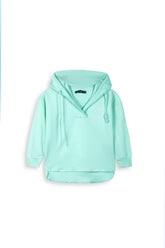 Mint Green Terry Cotton Hoodie | Soft & Stylish Winter Wear