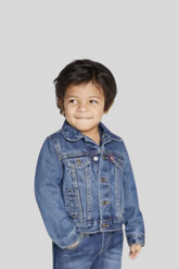 Unisex Kids Basic Denim Button Down Jacket