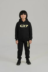 CR7 Quilted Tracksuit for Kids | Ronaldo Printed Hoodie & Joggers | Winter Outfit