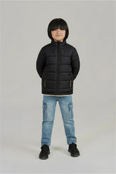 Kids Black Puffer Jacket | Lightweight Winter Outerwear | Warm & Stylish