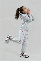 Kids Cherry Print Hoodie & Jogger Set – 100% Cotton Fleece