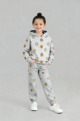 Kids Garfield-style character motifs Allover Print Hoodie & Jogger Set – 100% Cotton Fleece