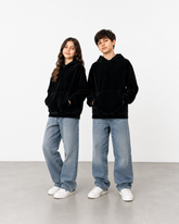 Kids Velvet hoodie – Black