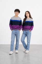 Jeep Multicolor Cotton Sweater – 100% Cotton | Warm & Stylish Winter Wear for Kids (Black & Grey)