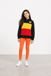 Orange Ribbed Lycra Tights for winter | Stretchable & Trendy Fit