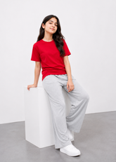 Girls Classic Red Cotton T-Shirt