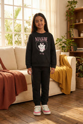 Kids Quilted Marie Tracksuit | 2-Piece Sweat & trouser Set | Winter Cotton Outfit