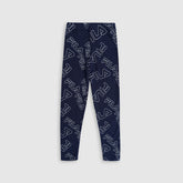 Cotton Blue Allover Fila Printed Leggings