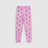 Cotton Rich Pink Allover Pink Minion Printed Leggings