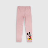 Girls Soft Cotton Printed Light Pink Leggings