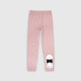 Girls Soft Cotton Printed Light Pink Leggings