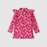 Girl's All-Over Printed Soft Cotton Frill Frock