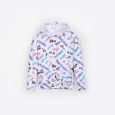Girls Soft Cotton All-Over Printed Fleece Hoodie