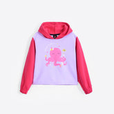 Girls Soft Cotton Printed Fleece Hoodie