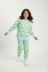 Pikachu Printed Kids Fleece Suit | Warm Winter Tracksuit for Girls
