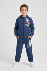 Kids Sonic Tracksuit – 100% Cotton Fleece | Zipper Hoodie & Jogger Set