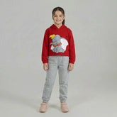 Kids Dumbo Red Short Body hoodie suit with Grey Trouser