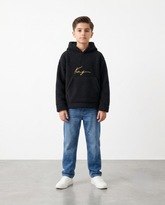 Kids "KING" Fur Hoodie – Ultra Soft Winter Wear Black