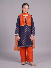 Navy Jacquard 'Koti' Kurta and Trouser