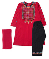 STITCHED EMBROIDERED 3 PIECE SET