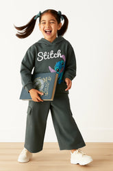 Kids “Stitch” Fleece Tracksuit – Charcoal Grey