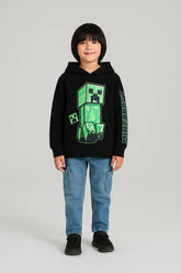 Minecraft Creeper Boys Hoodie – Black | 100% Cotton Fleece