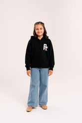 Snoopy Kids Zip-Up Hoodie – Black | 100% Cotton Fleece