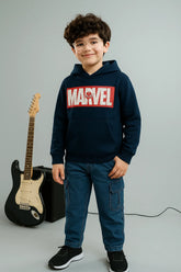 Marvel Boys Hoodie – Navy Blue | 100% Cotton Fleece