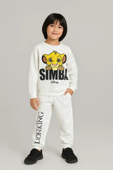Disney Lion King Kids Tracksuit – Simba Print | 100% Cotton Terry