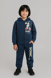 Kids Sonic Tracksuit – 100% Cotton Fleece | Zipper Hoodie & Jogger Set