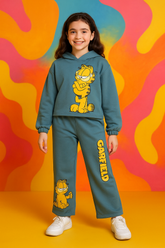 Garfield Fleece Tracksuit – Short Body Hoodie & Wide Leg Trouser