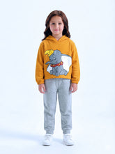 Kids Dumbo yellow Short Body hoodie suit with Grey Trouser