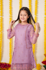 Lilac Dream Organza Suit – Elegant Festive Wear for Girls