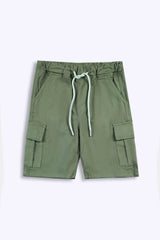 6 Pockets cotton Cargo Shorts olive green