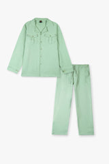 Mint Green Jacquard Cotton Suit | 100% Cotton