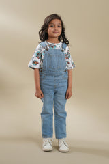 100% Cotton Denim Dungaree Light Blue (3-14yrs)