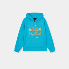 Girls Printed Soft Cotton Fleece Hoodie