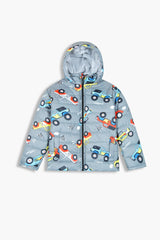 Kids Monster Truck Print Puffer Jacket – Ultra Warm Winter Wear