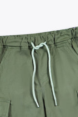 6 Pockets cotton Cargo Shorts olive green