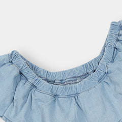 100% Cotton Girl's Denim Jumpshort